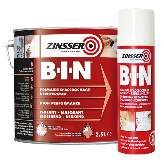 Isolerende grondlaag voor alle oppervlaktes Zinsser BIN primer Nieuws Colorpoint